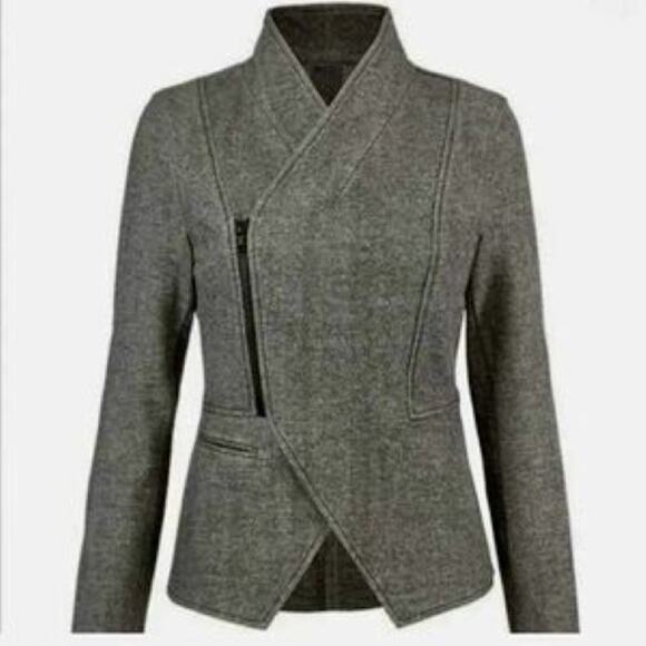 Cabi Rebel Moto Jacket Sz M Heathered Gray Side Zipper Versatile Minimalist - Picture 3 of 11